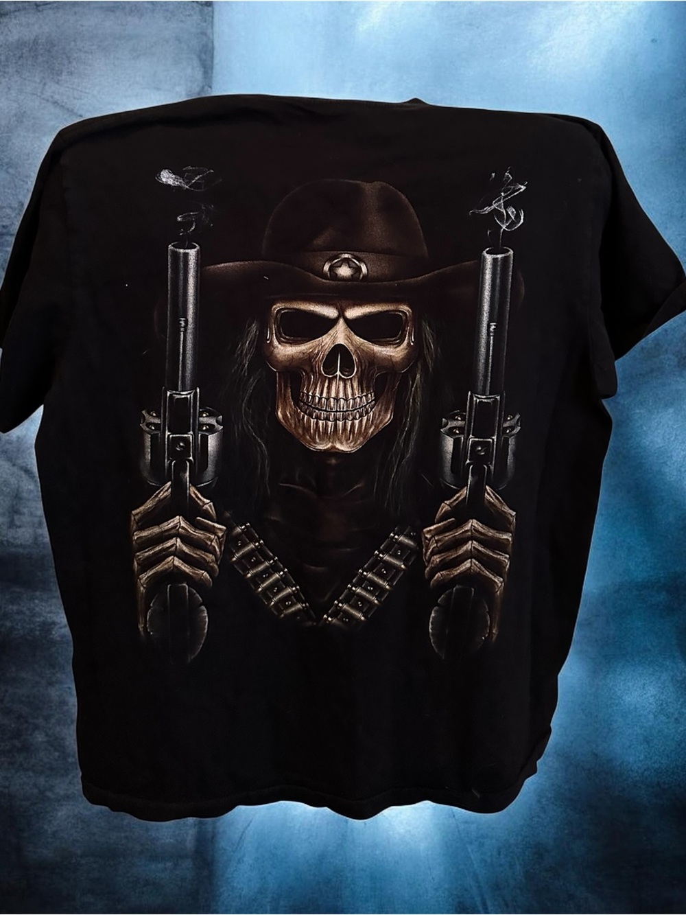 Men's Y2K vintage rock eagle Skull Cowboy Graphic T-Shirt